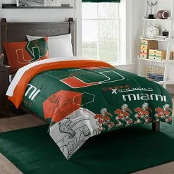 The Northwest Miami Hurricanes Twin Comforter Set With Sham