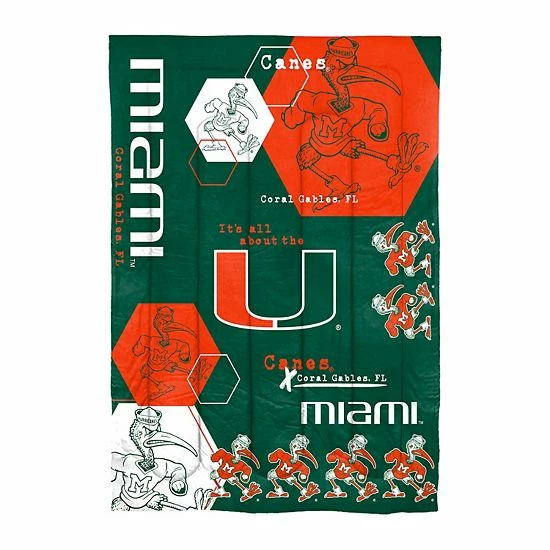 The Northwest Miami Hurricanes Twin Comforter Set With Sham - Image 2