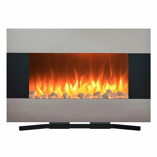 The Northwest 36" Stainless Wall Mount Electric Fireplace & Floor Stand - Image 2