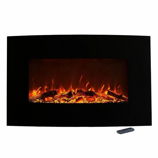 The Northwest 36" Curved Color Changing Wall Mount Fireplace & Floor Stand - Image 3