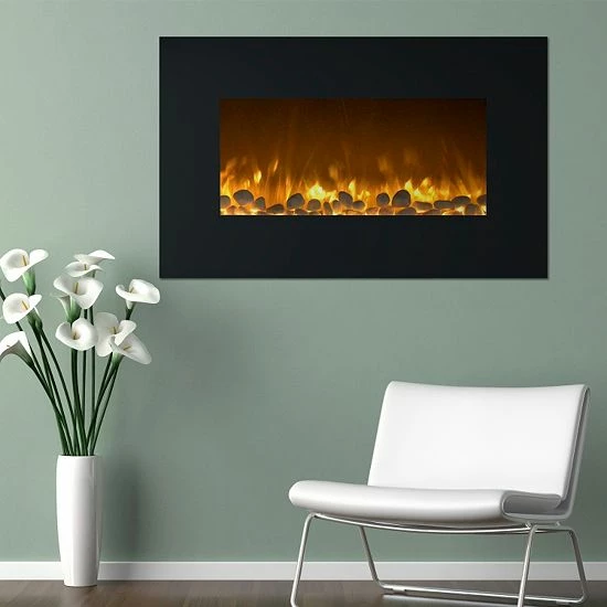The Northwest 36" Color Changing Wall Mount Fireplace & Floor Stand